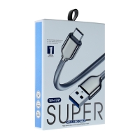 Кабель Type-C - USB, 6 A, оплётка PVC, 1 метр, чёрный