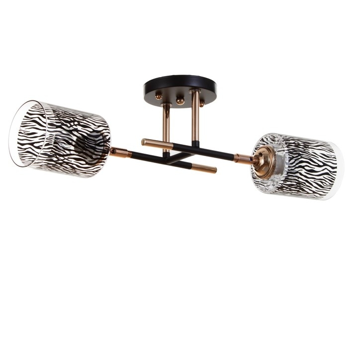 Люстра Люстра "Роберта" 2хЕ27 40Вт черно-золотой 48х26х27 см BayerLux