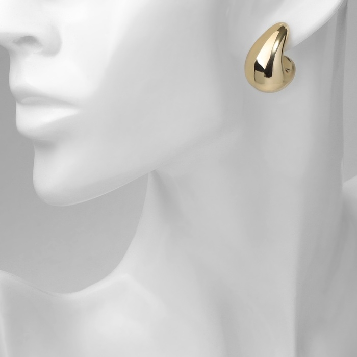 Серьги пластик «Капля» структура мини, цвет золото Серьги пластик «Капля» структура мини, цвет золото