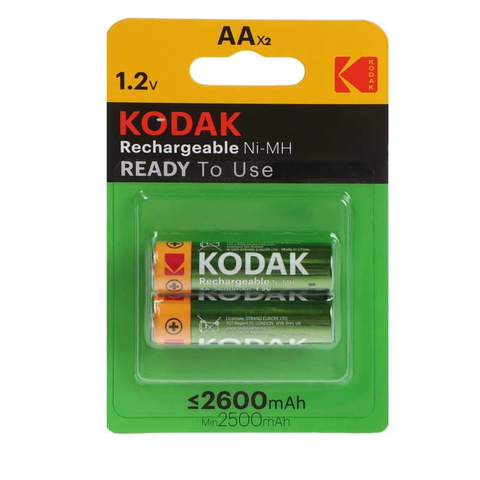 Аккумулятор Kodak, Ni-Mh, AA, HR6-2BL, 1.2В, 2600 мАч, блистер, 2 шт. Аккумулятор Kodak, Ni-Mh, AA, HR6-2BL, 1.2В, 2600 мАч, блистер, 2 шт.