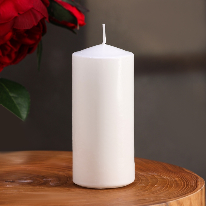 Свеча цилиндр, 5х12 см, набор 3 шт, белая