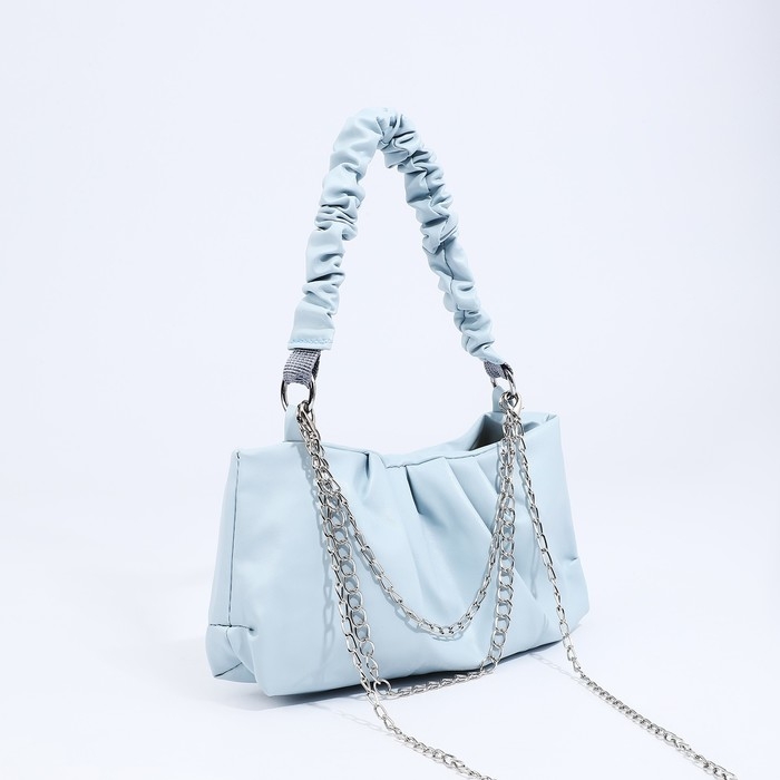 Сумка-багет на молнии, цвет голубой Сумка-багет на молнии, цвет голубой