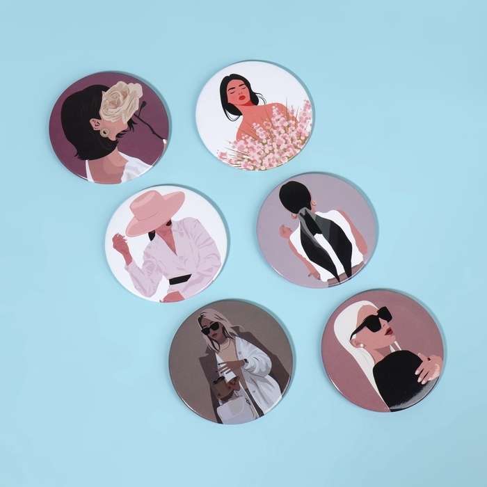 Зеркало карманное «ДЕВУШКИ», d = 7,5 см, PVC - коробка, рисунок МИКС Зеркало карманное «ДЕВУШКИ», d = 7,5 см, PVC - коробка, рисунок МИКС