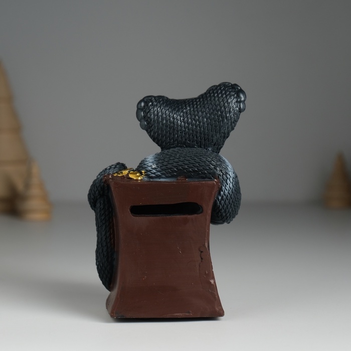 Копилка полистоун Копилка полистоун "Змея тёмная на сейфе" 8,3х5,3х11,2 см