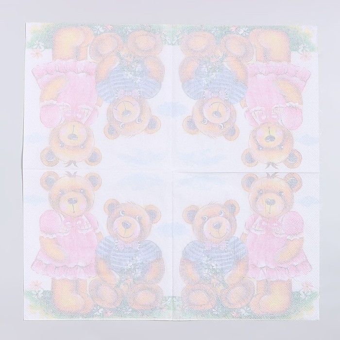 Салфетки бумажные «Медвежата», 33х33 см, набор 20 шт Салфетки бумажные «Медвежата», 33х33 см, набор 20 шт