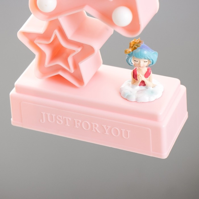 Ночник Ночник "Звезды" 5хLED 4000К 2хАА розовый 20х12х5,5см RISALUX