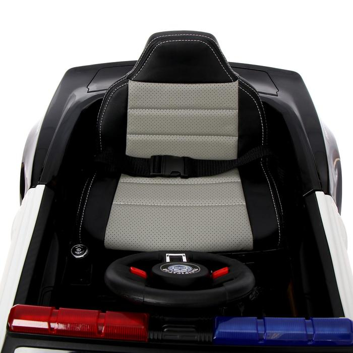 Электромобиль POLICE, EVA колеса, кожаное сиденье, цвет чёрный глянец Электромобиль POLICE, EVA колеса, кожаное сиденье, цвет чёрный глянец