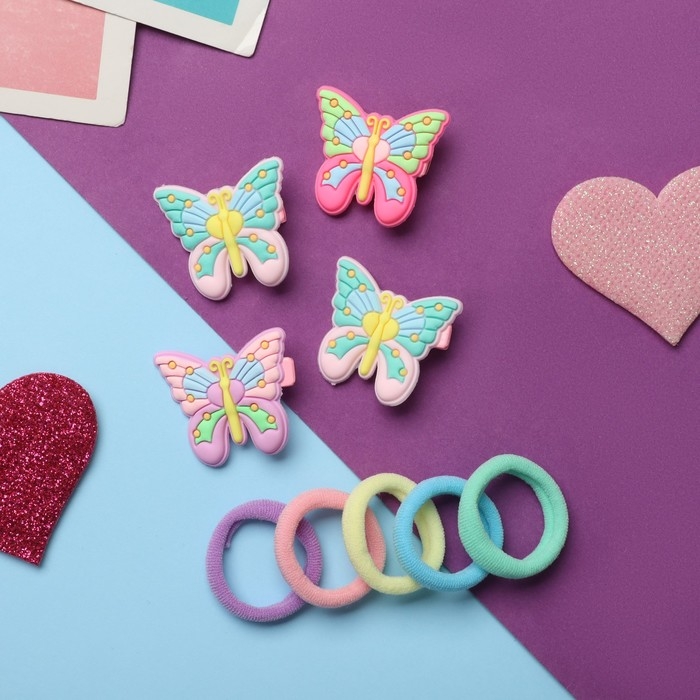 Набор для волос Набор для волос "Лучик" (10 резинок,4 зажима) бабочка