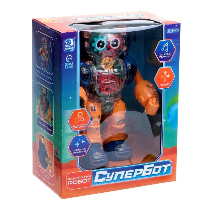 Робот «Шестерёнка», свет, звук, оранжевый Робот «Шестерёнка», свет, звук, оранжевый