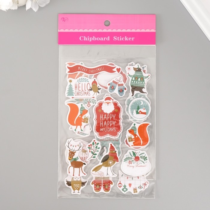 Наклейки для творчества Наклейки для творчества "Новогодние друзья" набор 2 листа 22х12,5 см