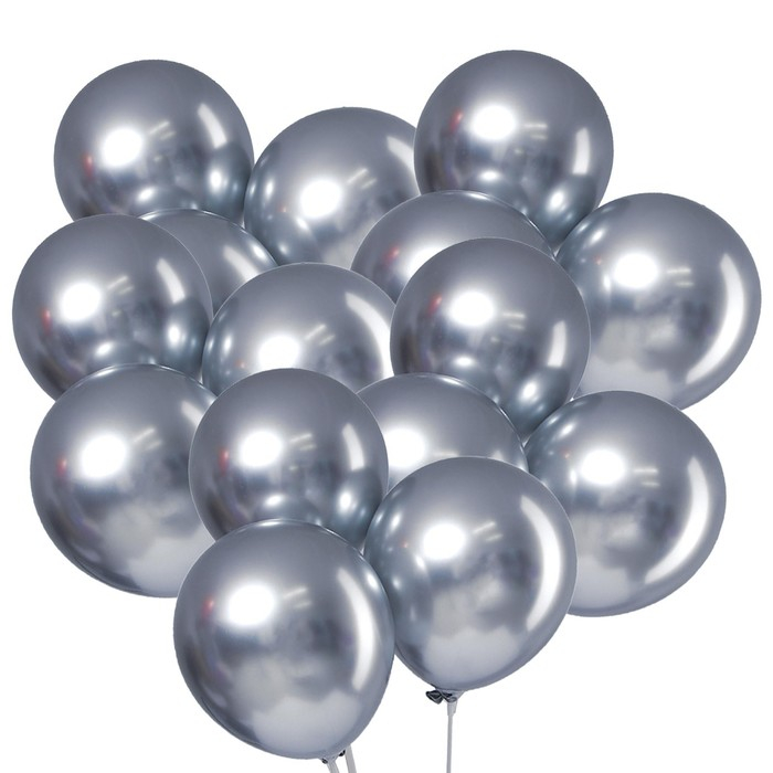Шар латексный 12" &laquo;Хром&raquo;, металл, набор 50 шт., цвет серебряный