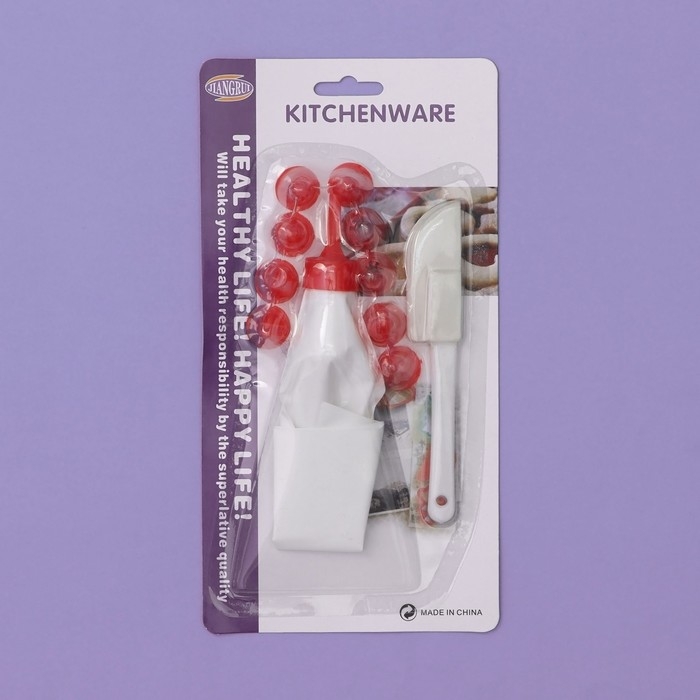 Набор кондитерский, 12 предметов: 10 насадок, лопатка, мешок, цвет МИКС Набор кондитерский, 12 предметов: 10 насадок, лопатка, мешок, цвет МИКС