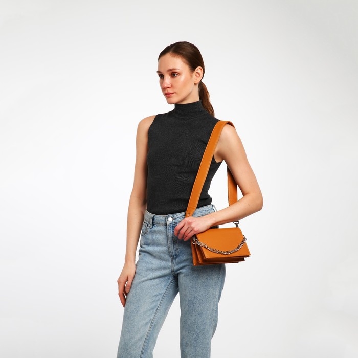 Сумка женская TEXTURA, мессенджер, маленький размер, цвет горчичный Сумка женская TEXTURA, мессенджер, маленький размер, цвет горчичный