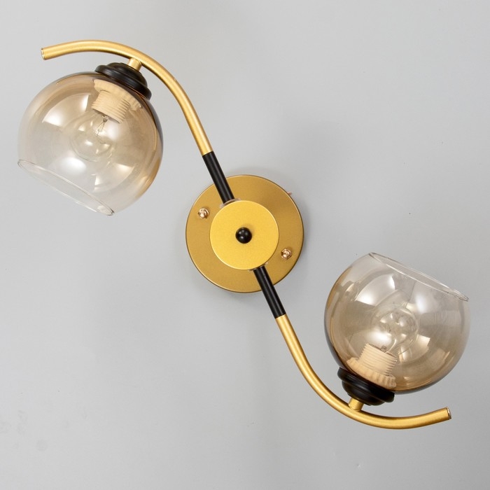 Люстра Люстра "Мерлия" 2хЕ27 40Вт черно-золотой 48х26х27 см BayerLux