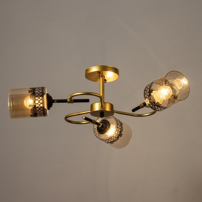 Люстра Люстра "Марси" 3хЕ27 40Вт черно-золотой 50х50х27 см BayerLux