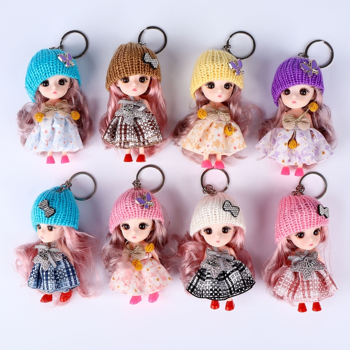 Брелок «Куколка», в вязаной шапке, 9 см Брелок «Куколка», в вязаной шапке, 9 см