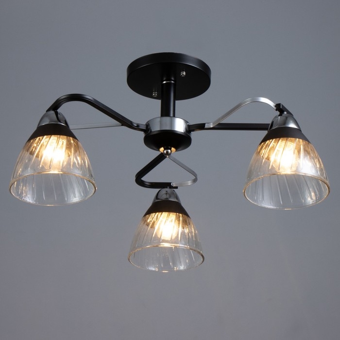 Люстра Люстра "Берн" 3хЕ27 40Вт чёрно-хромовый 56х56х25 см BayerLux