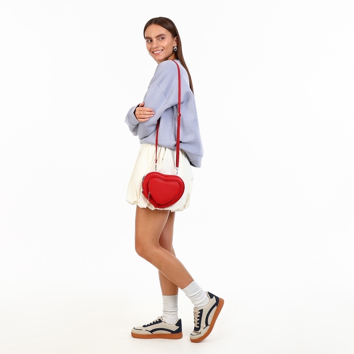 Сумка женская кросс-боди на молнии, цвет красный