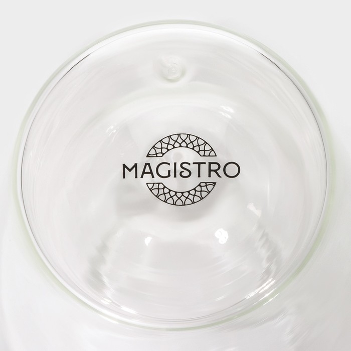 Стакан стеклянный с двойными стенками Magistro «Поль. Дуо», 350 мл, 7,3×15 см Стакан стеклянный с двойными стенками Magistro «Поль. Дуо», 350 мл, 7,3×15 см