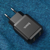 Сетевое зарядное устройство Hoco N7, 2 USB - 2.1 А, черный