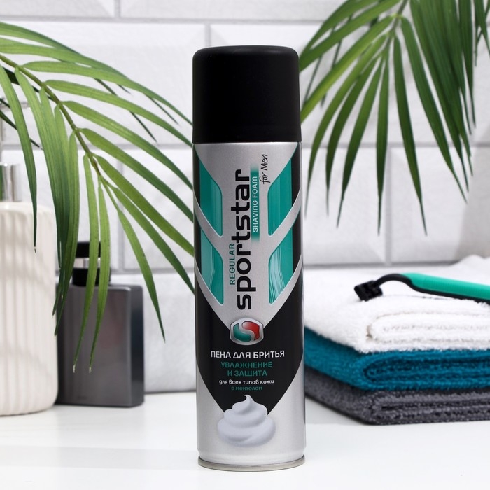 Пена для бритья Sport Star Regular, для всех типов кожи, 200 мл Пена для бритья Sport Star Regular, для всех типов кожи, 200 мл