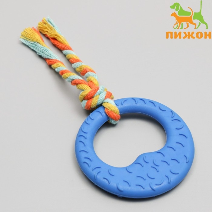 Игрушка жевательная с канатом Игрушка жевательная с канатом "Гиря", синяя
