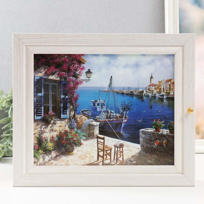 Ключница Ключница "Домик у причала" молочный дуб 26х31 см МИКС