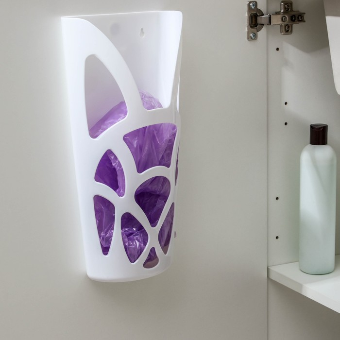 Корзина для пакетов, 18×9×35 см, цвет белый Корзина для пакетов, 18×9×35 см, цвет белый