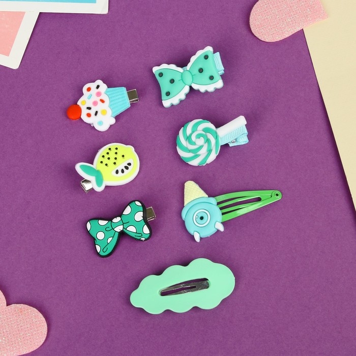 Набор для волос  Набор для волос "Маленькие радости" (14 шт) авокадо, зелёный