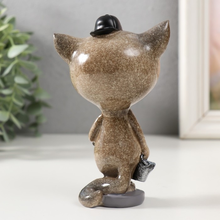 Сувенир полистоун лак Сувенир полистоун лак "Котик-маляр" 8,2х6х13 см