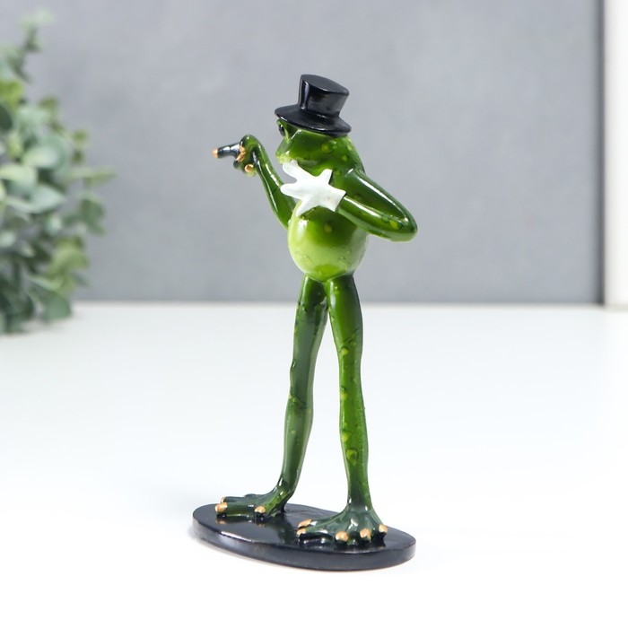 Сувенир полистоун лак Сувенир полистоун лак "Лягуха в шляпе - Ты" 15х6х9 см