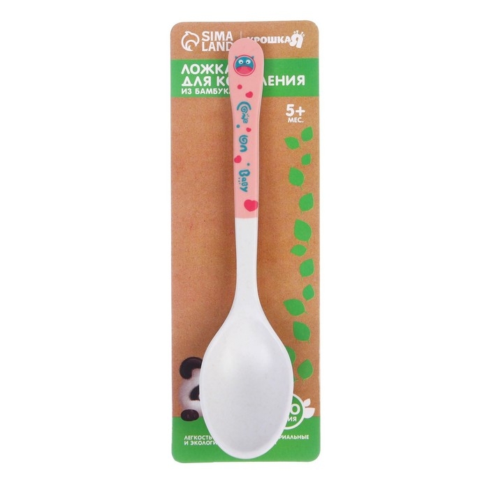 Ложка детская для кормления из бамбука, форма овал, цвет МИКС Ложка детская для кормления из бамбука, форма овал, цвет МИКС