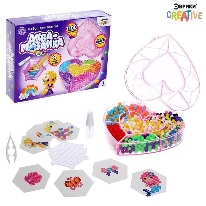 Аквамозаика «Сердце», 8 карточек, 1100 шариков Аквамозаика «Сердце», 8 карточек, 1100 шариков