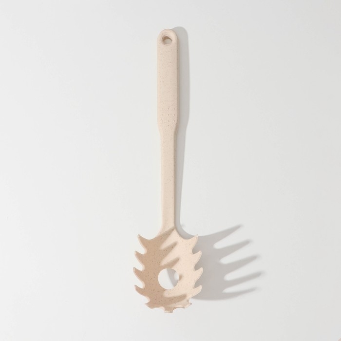 Ложка для спагетти Доляна «Беж», 28 см, цвет бежевый Ложка для спагетти Доляна «Беж», 28 см, цвет бежевый