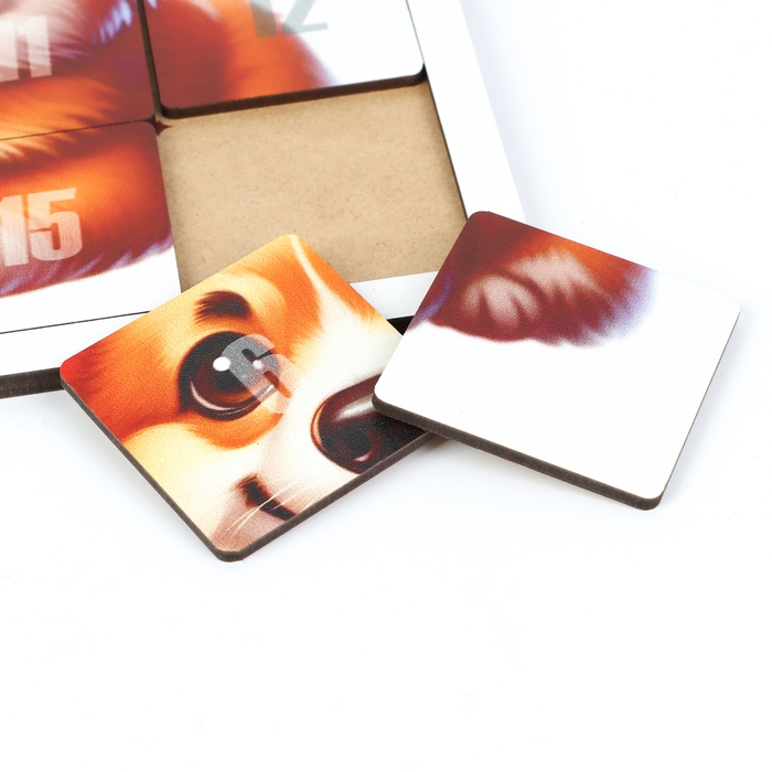 Головоломка  Головоломка "Пятнашки. Корги", логическая настольная игра, 22х22 см