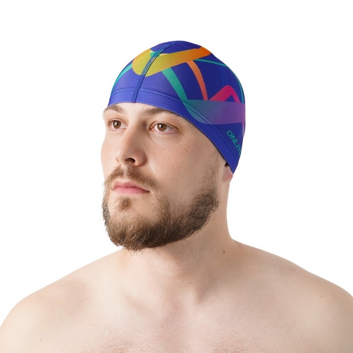 Шапочка для плавания взрослая ONLYTOP, тканевая, обхват 54-60 см Шапочка для плавания взрослая ONLYTOP, тканевая, обхват 54-60 см