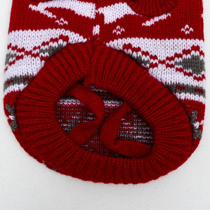 Свитер  Свитер "Бегущие олени", 2XL (ДС 41, ОШ 41, ОГ 36-60 см), бордовый