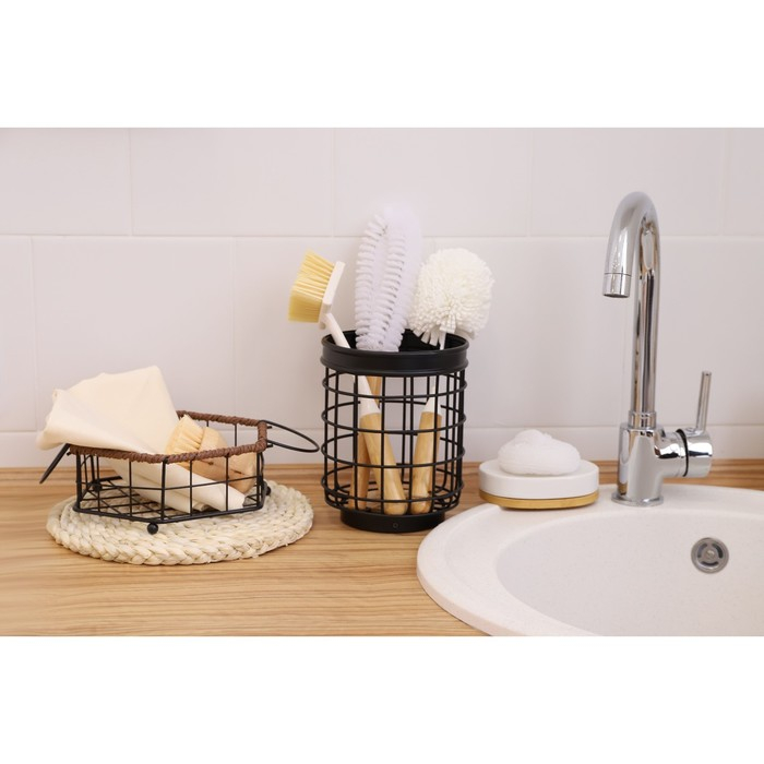 Корзинка универсальная Доляна, 17,5×20×7,5 см, цвет чёрный Корзинка универсальная Доляна, 17,5×20×7,5 см, цвет чёрный