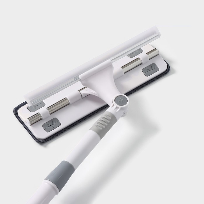 Щётка для окон Raccon, фиксатор, стальная телескопическая ручка 65(105) см, водосгон 28,5 см, насадка из микрофибры 28,5×8,5 см Щётка для окон Raccon, фиксатор, стальная телескопическая ручка 65(105) см, водосгон 28,5 см, насадка из микрофибры 28,5×8,5 см