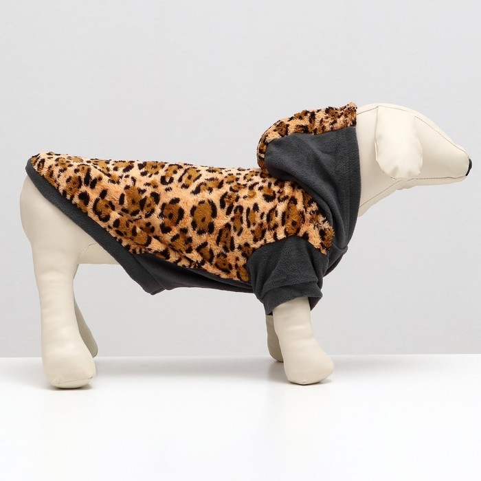 Толстовка с капюшоном "Леопард", размер L (ДС 31, ОШ 40, ОШ 46 см)