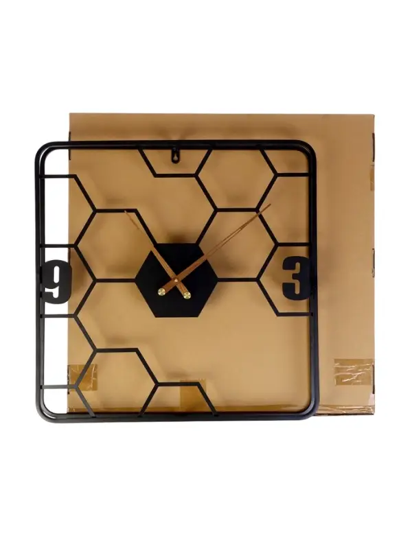 Часы настенные интерьерные &laquo;Соты&raquo;, серия:, Лофт, бесшумные, плавный ход, 58&times;58 см, чёрные, от батарейки 1&times;АА