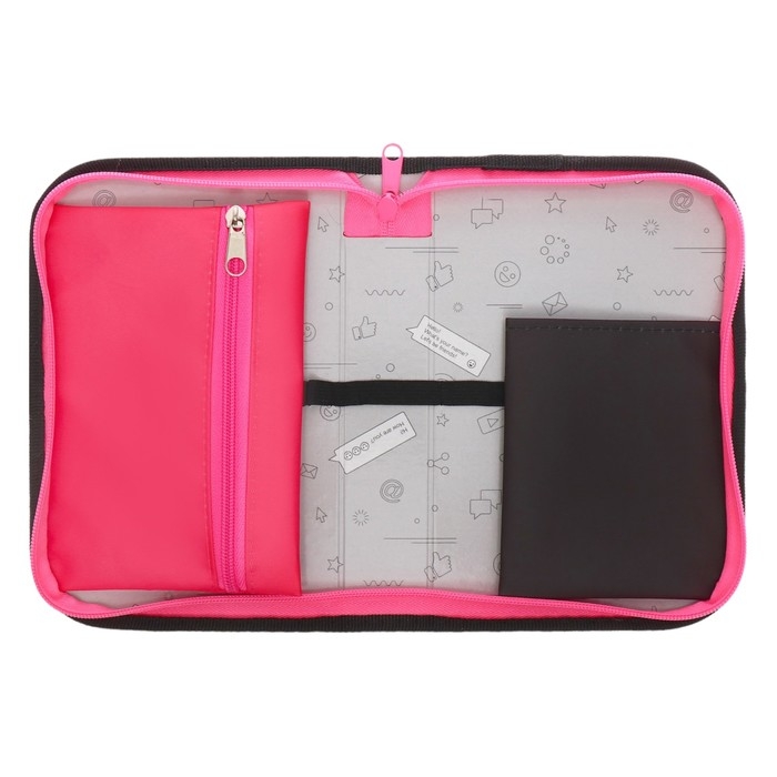 Пенал 1 секция 140 х 210 х 40 мм, откидной карман и косметичка, тканевый, Calligrata TOP Content  Пенал 1 секция 140 х 210 х 40 мм, откидной карман и косметичка, тканевый, Calligrata TOP Content "Глаза аниме"