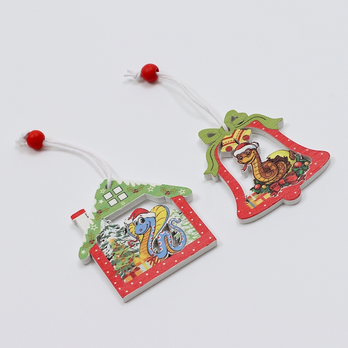 Набор подвесок в деревянной подарочной упаковке, 12 шт. Набор подвесок в деревянной подарочной упаковке, 12 шт.