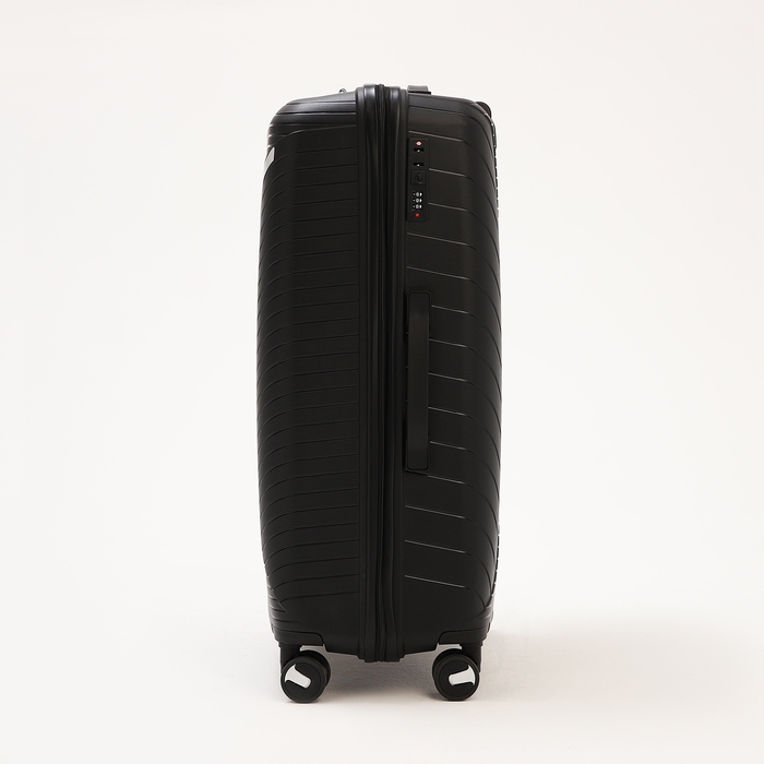 Чемодан большой 100 л (L), отдел на молнии, кодовый замок, 4 колеса, цвет чёрный Чемодан большой 100 л (L), отдел на молнии, кодовый замок, 4 колеса, цвет чёрный