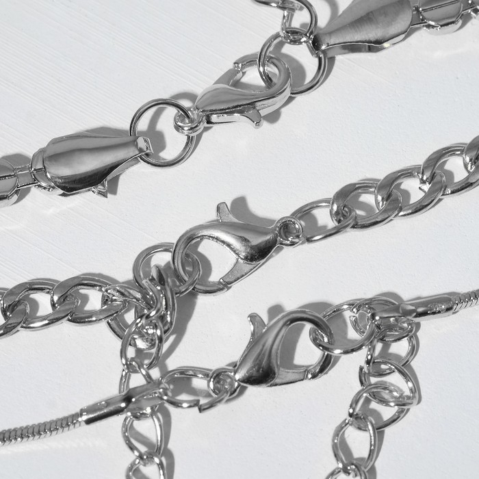 Набор колье 3 шт. «Тренд» минимализм, цвет серебро, 41 см Набор колье 3 шт. «Тренд» минимализм, цвет серебро, 41 см