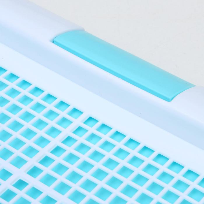 Туалет для собак с сеткой и столбиком, 45 х 35 х 4,5 см, голубой Туалет для собак с сеткой и столбиком, 45 х 35 х 4,5 см, голубой