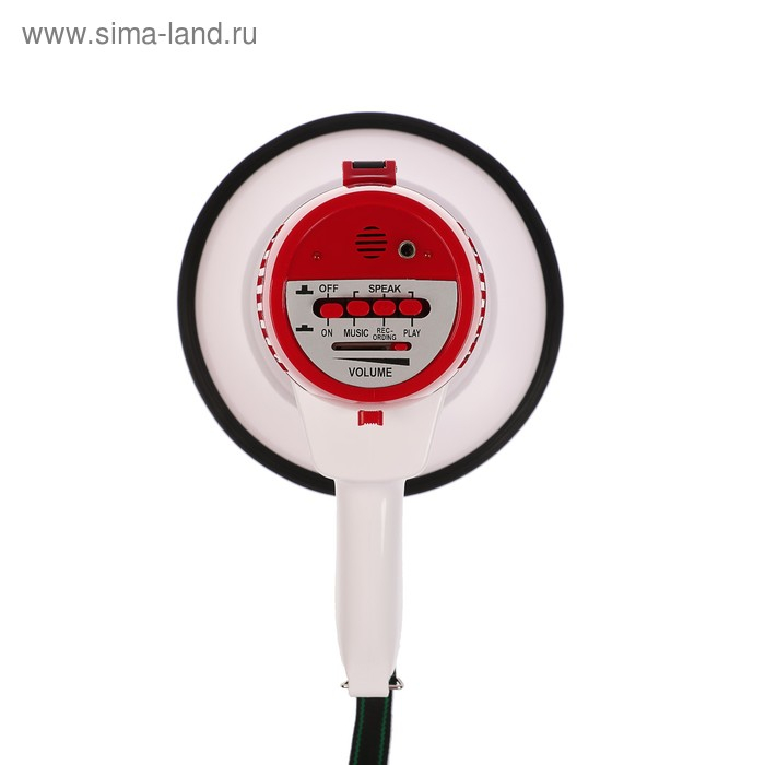 Мегафон ручной LuazON Rad-25, 25 Вт, дальность до 400 м, запись 10 сек, сирена, бело-красный