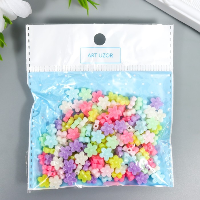 Бусины для творчества пластик Бусины для творчества пластик "Цветочек. Пастельные тона" набор 20 гр 0,8х0,8 см