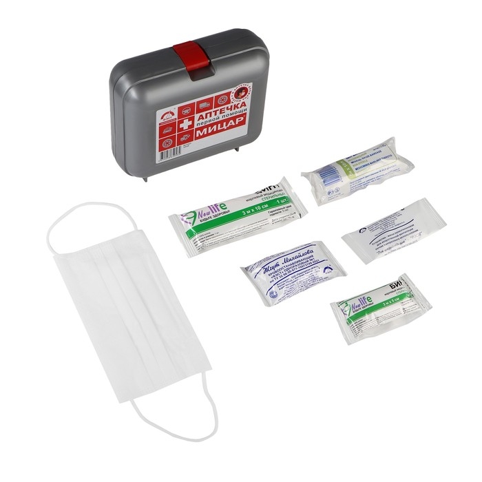Автомобильная аптечка первой помощи №1  Автомобильная аптечка первой помощи №1 "Мицар" дорожная, футляр 5