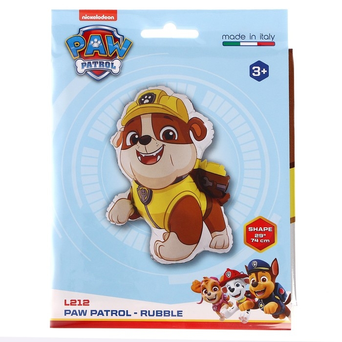 Шар фольгированный 32'' «Щенячий патруль. Крепыш», фигура, 1 шт. в упаковке Шар фольгированный 32'' «Щенячий патруль. Крепыш», фигура, 1 шт. в упаковке